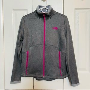 North Face Zip Up Jacket in Gray and Pink